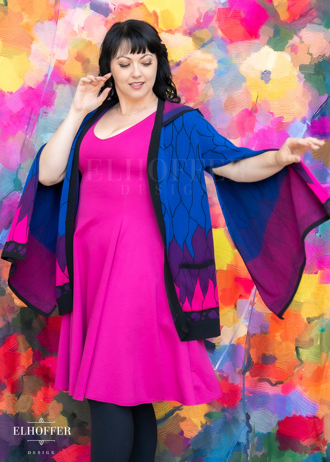 Essential Bi-Butterfly Cape Sleeve Longline Cardigan