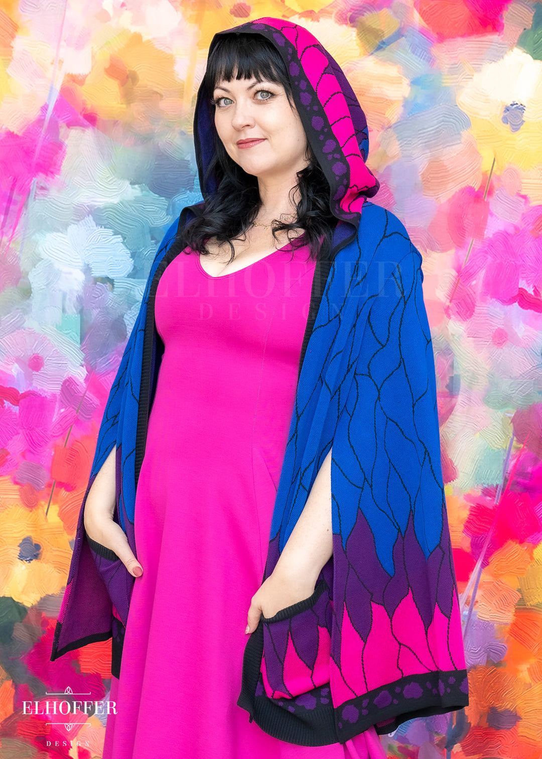 Essential Bi-Butterfly Cape Sleeve Longline Cardigan