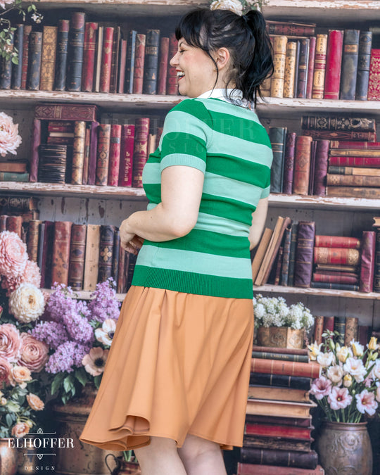 Detective Green Striped Polo Top