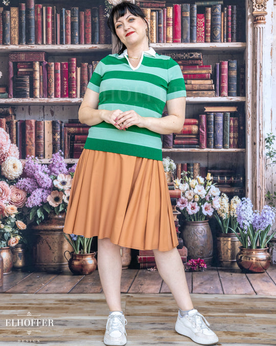 Detective Green Striped Polo Top