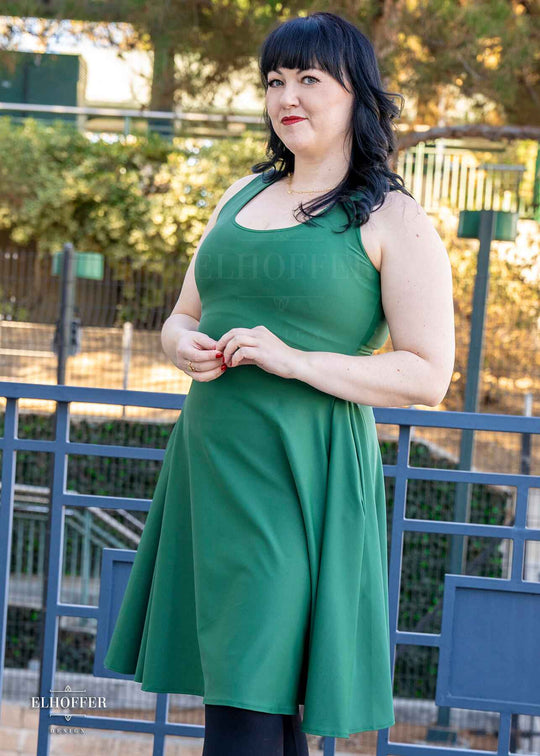 Essential Knee Length Dress - Forest Green