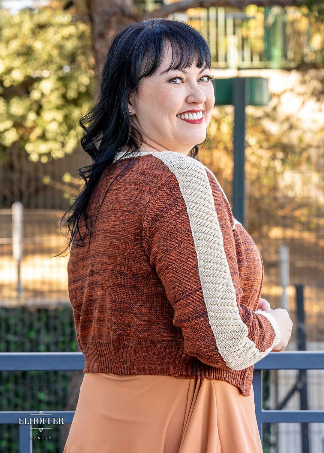 PREORDER - Galactic Outpost Cropped Cardigan - Rust Rebellion