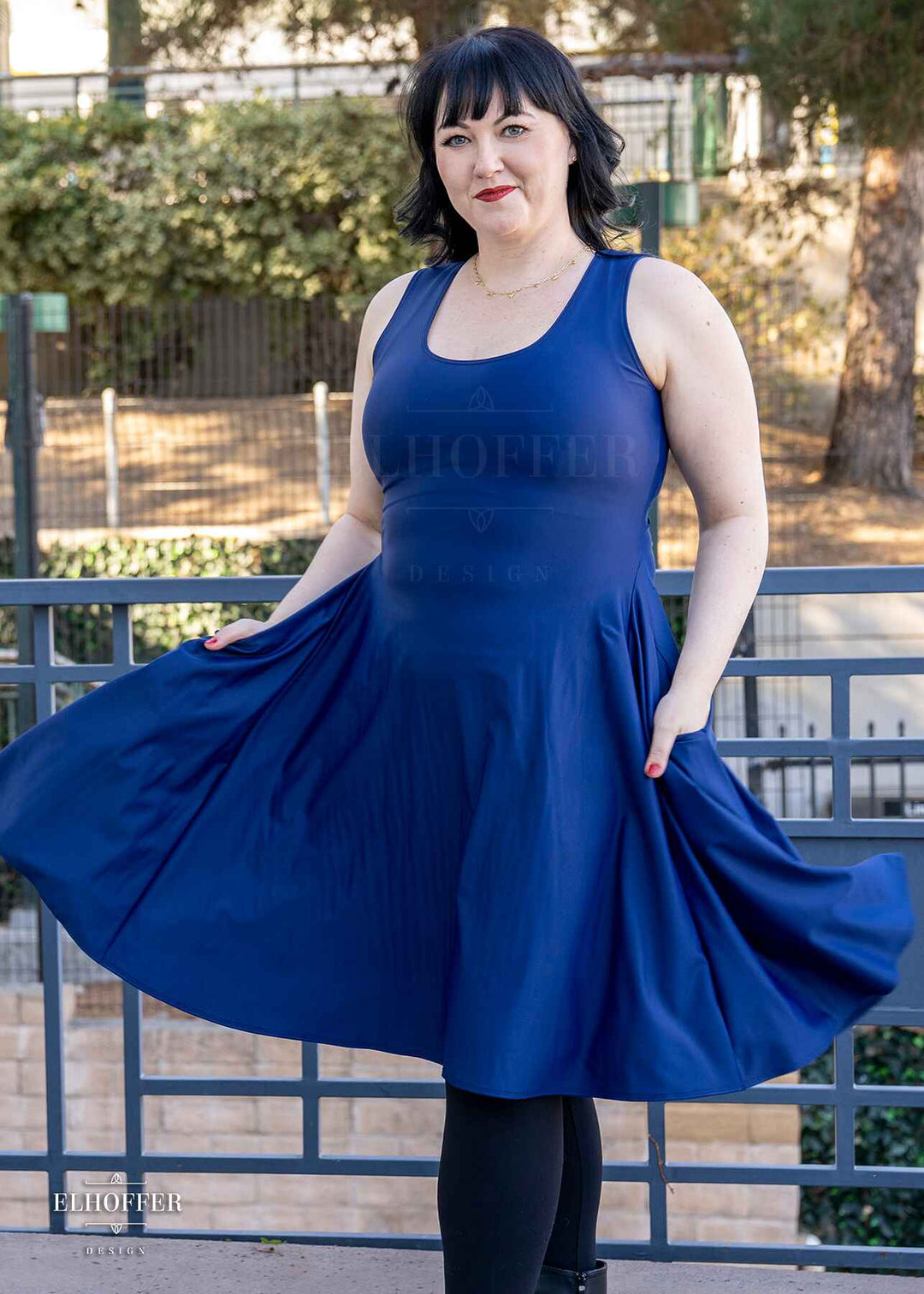 Essential Knee Length Dress Navy