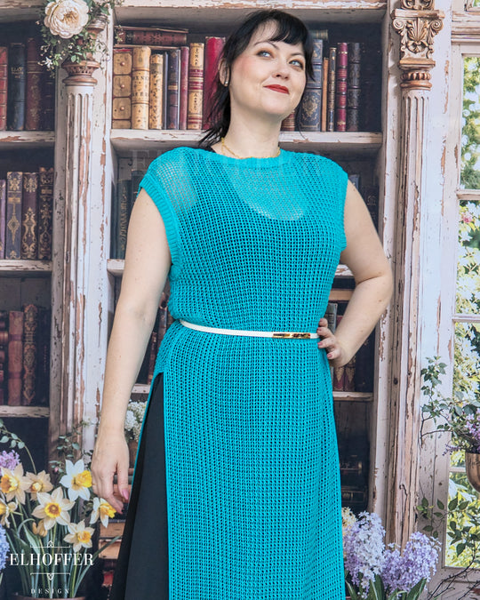 Essential Knight in Knitted Armor Tunic - Summerweight Jade Teal