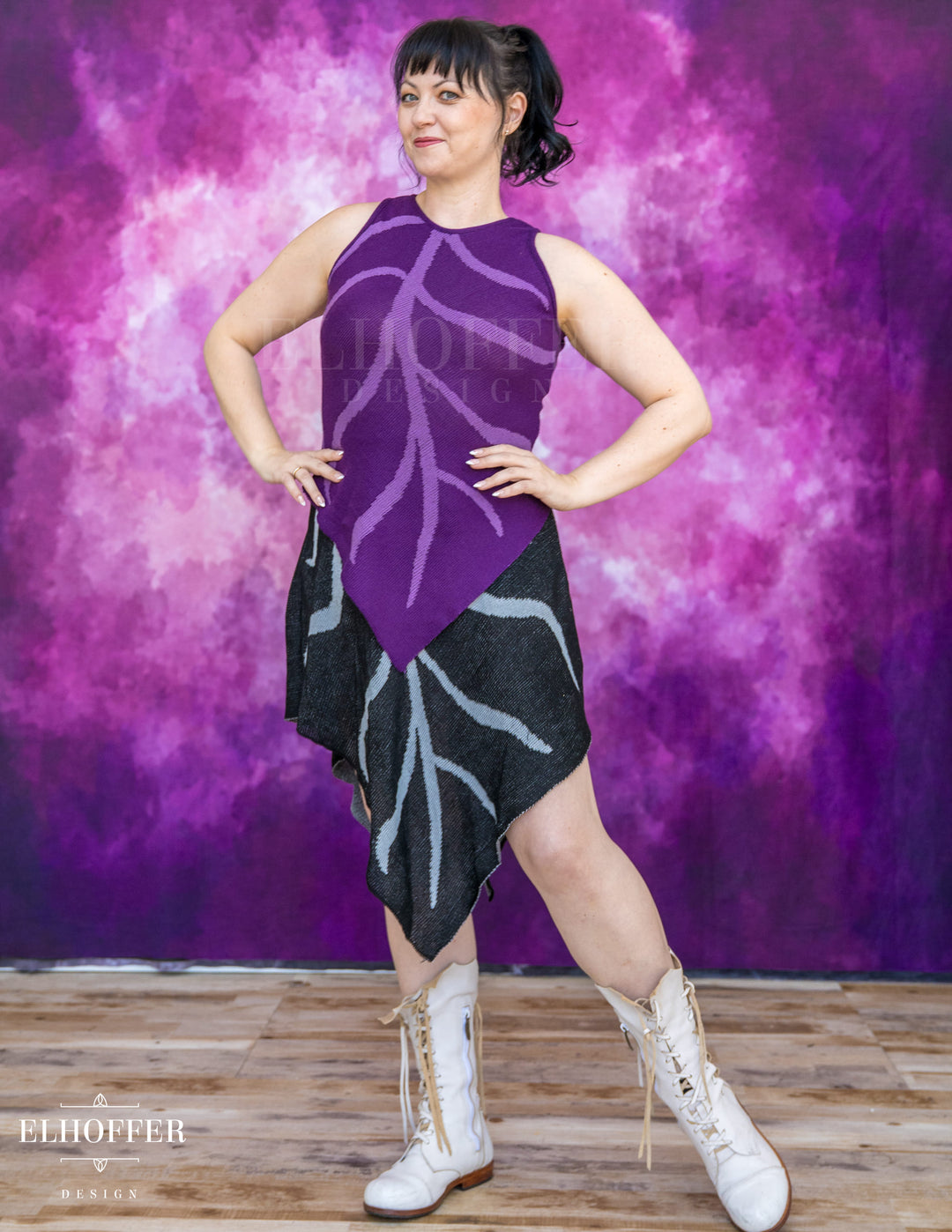 Customize Your Quest - Deep Violet Leaf Knit