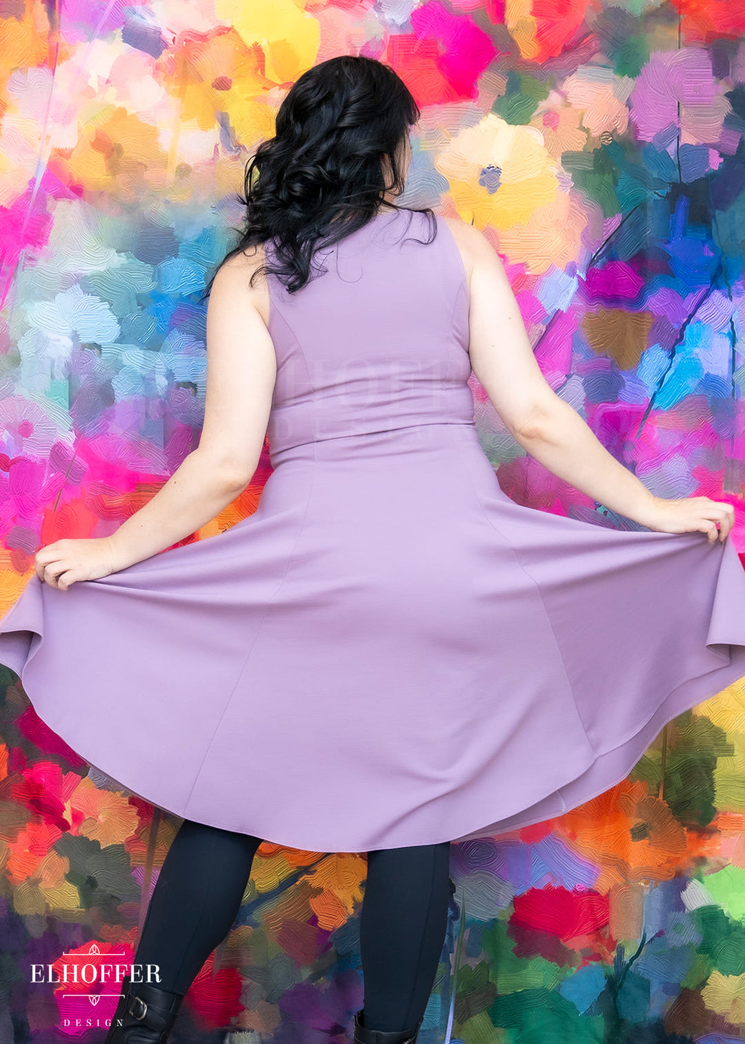 purple ponte dress Purple Fitted Ponte Dress
