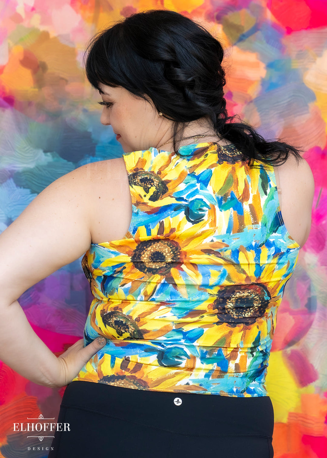 Essential Kara Top - Impressionist Sunflower