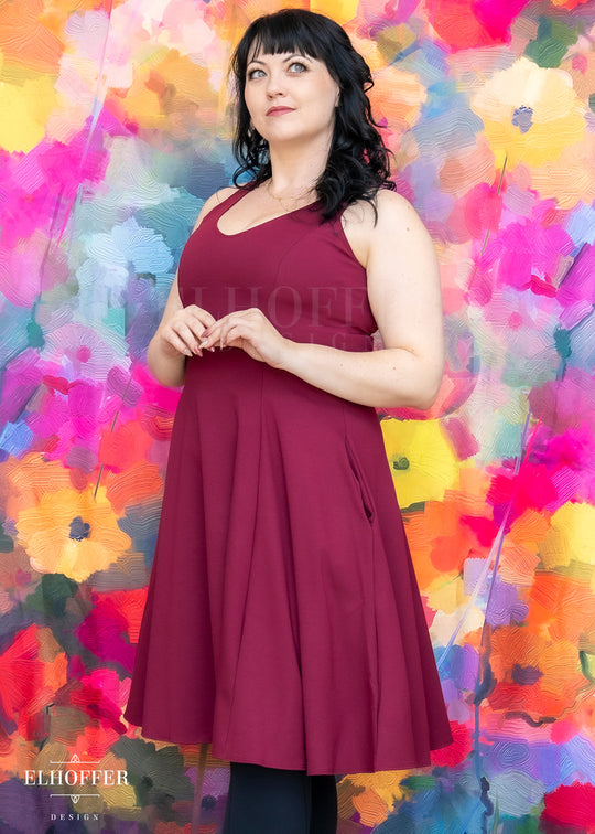 Essential Virgo Dress - Wine Ponte