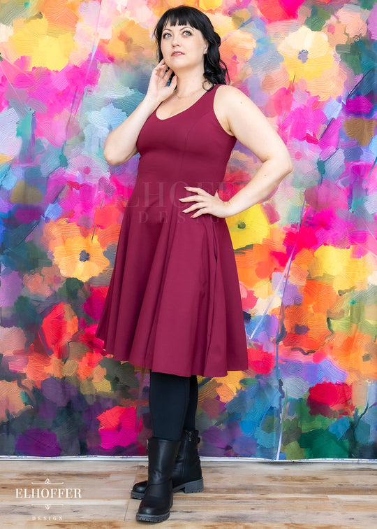 Essential Virgo Dress - Wine Ponte