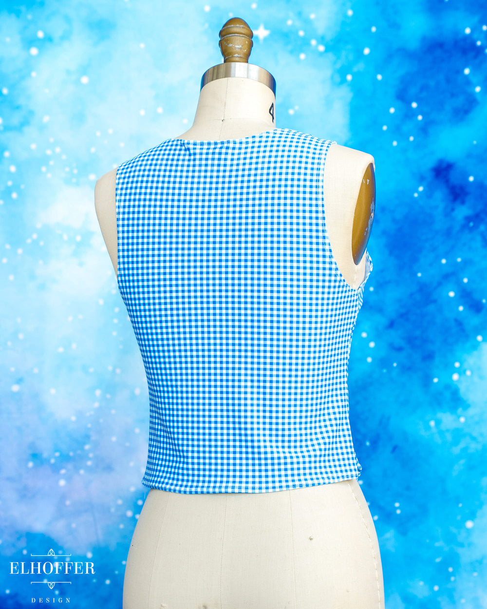 Essential Buffy Crop Top - Blue & White Gingham