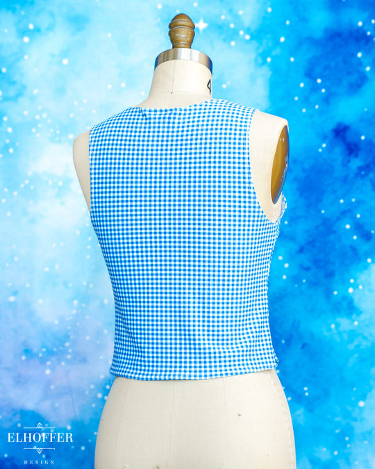 Essential Buffy Crop Top - Blue & White Gingham