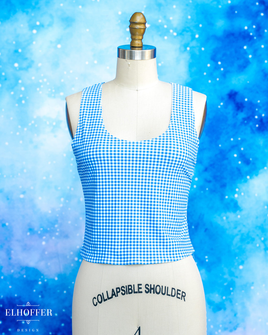 Essential Buffy Crop Top - Blue & White Gingham