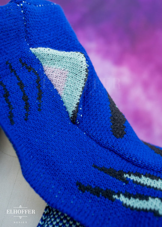 PREORDER - Blue Tiger Hooded Poncho