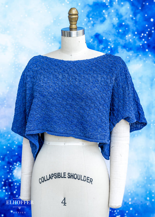 Handmade Boatneck Crop - Navy Nomad Knit - Extra Wide Crop
