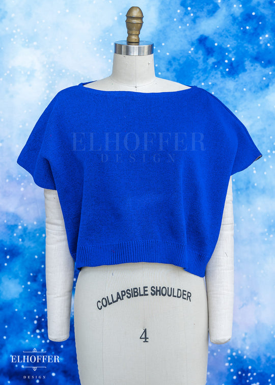 Handmade Boatneck Top - Royal Blue Thick Knit