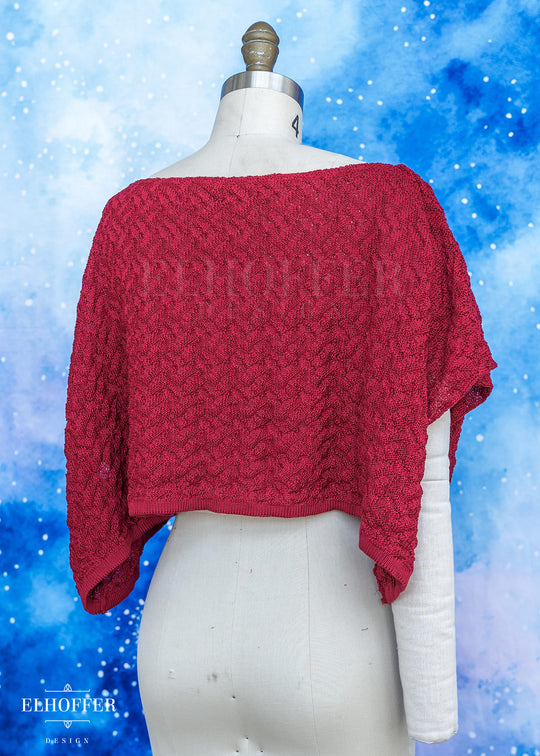 Handmade Boatneck Crop - Galactic Crimson Queen