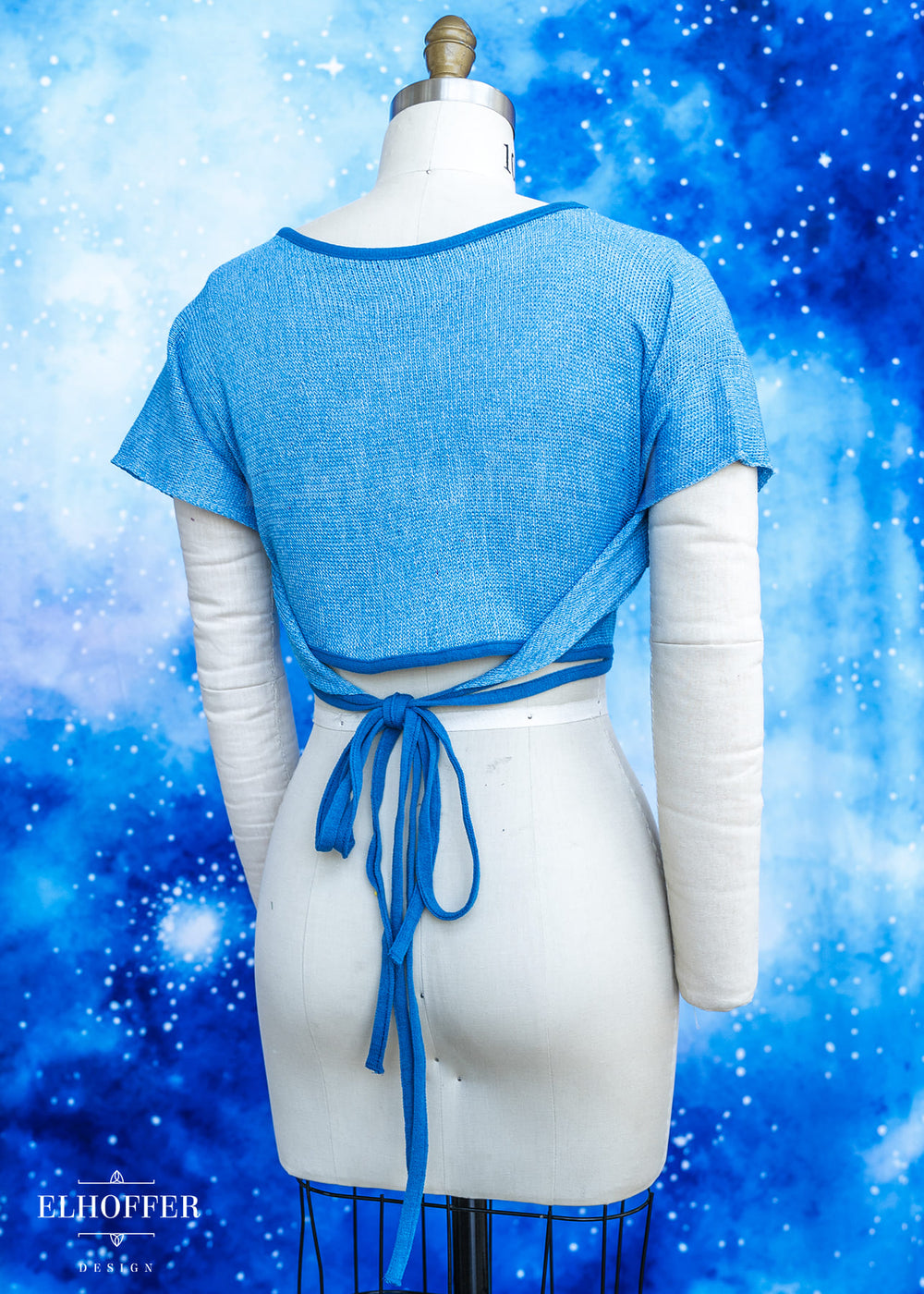 Handmade Frosty Blue Wrap Crop