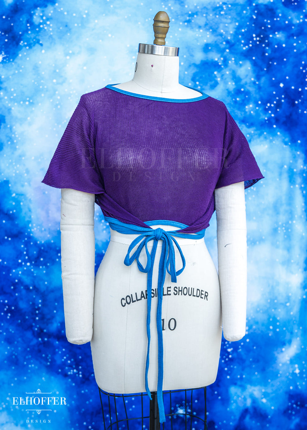 Handmade Sinister Purple Wrap Crop - Gossamer Knit