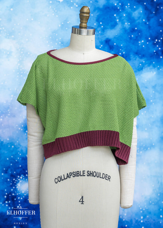 Handmade Boatneck Crop - Galactic Hunter Green