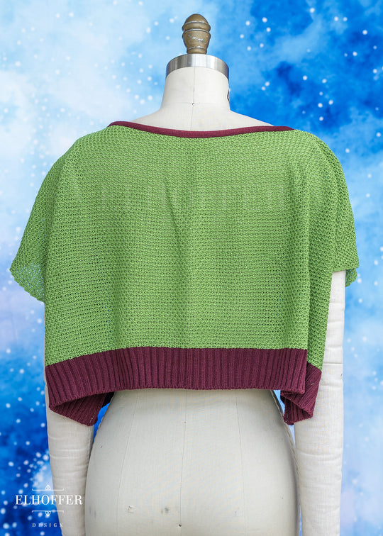 Handmade Boatneck Crop - Galactic Hunter Green