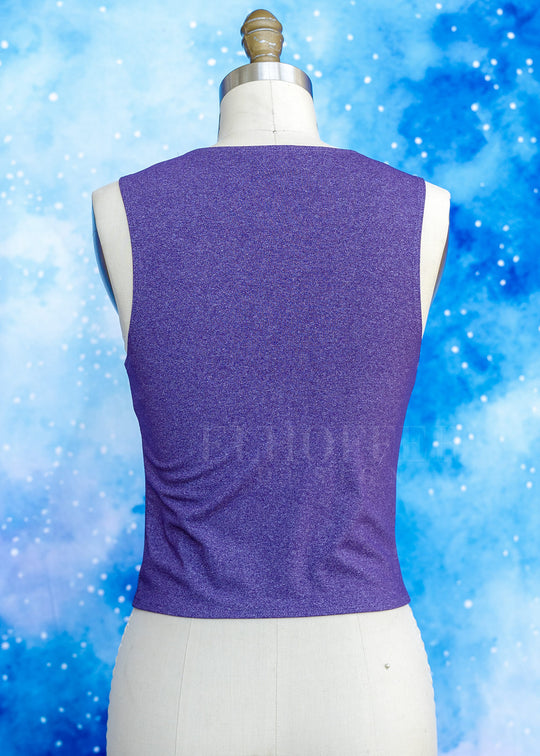 Handmade Buffy Crop Top - Heathered Purple Compression Spandex