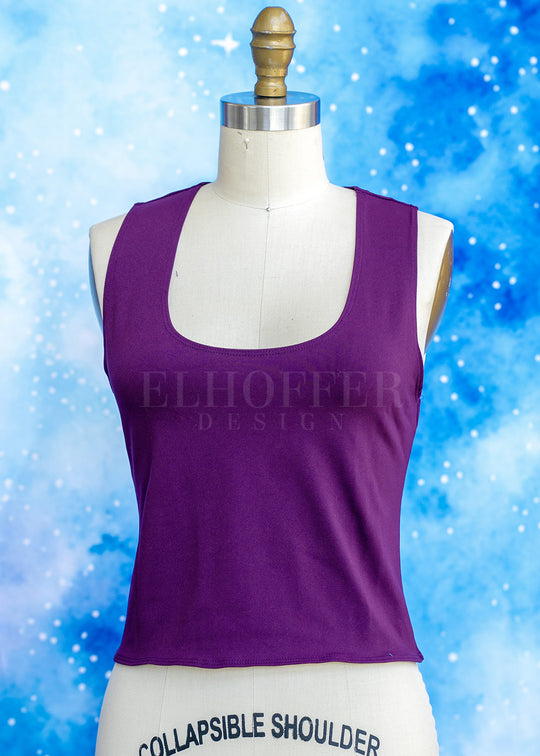 Handmade Buffy Crop Top - Plum Compression Spandex