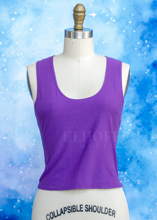 Handmade Buffy Crop Top - Violet Cotton/Spandex