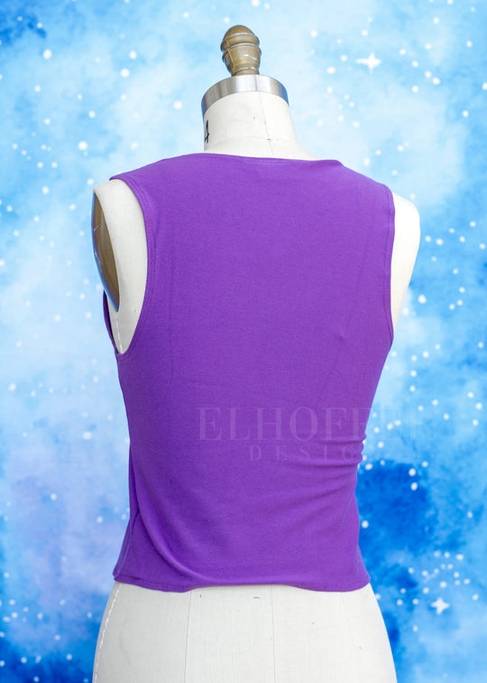 Handmade Buffy Crop Top - Violet Cotton/Spandex