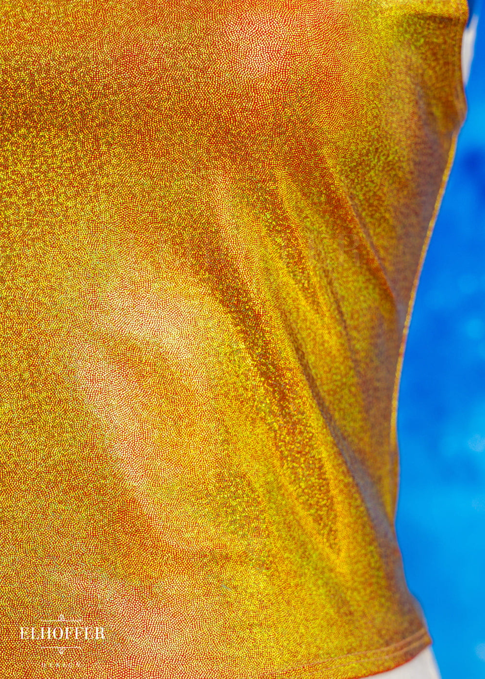 Handmade Buffy Crop Top - Holo Gold on Red