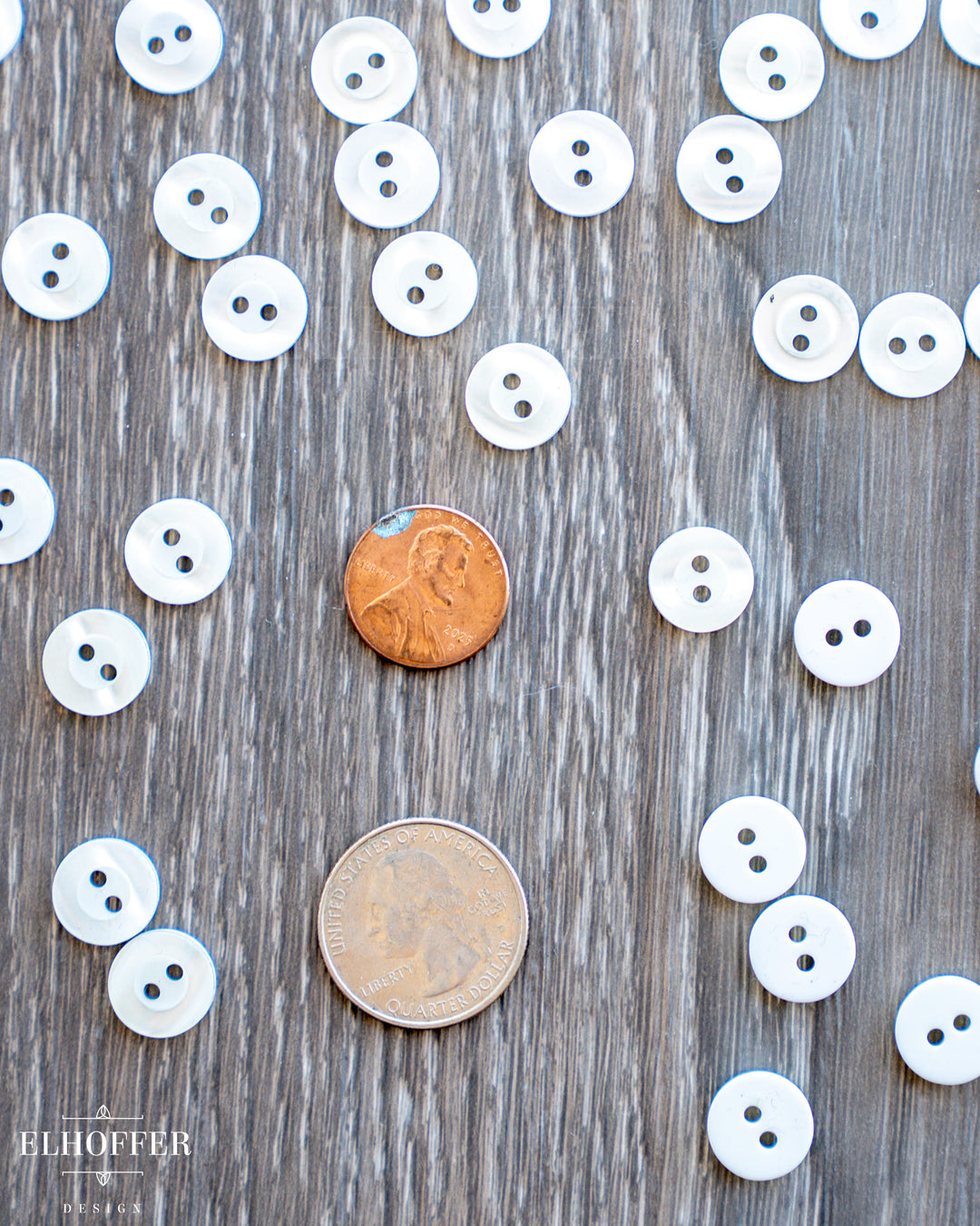 Opaque/Cream Shiny 2-Hole Buttons (Dyable)- Plastic - 19L