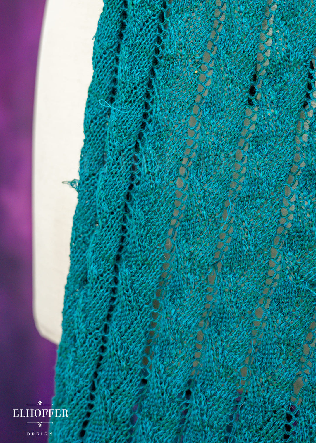 Handmade Runic Teal Dragonscale Draped Cape - Made from Damaged Knits