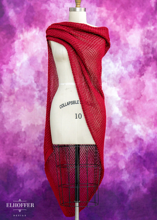 Handmade Knight in Knitted Armor Romanesque Imperial Red Cape - Made from Damaged Knits