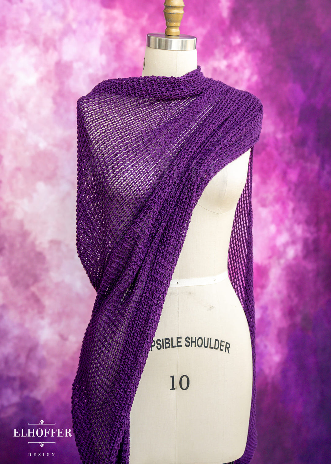 Handmade Knight in Knitted Armor Romanesque Purple Cape - Made from Damaged Knits