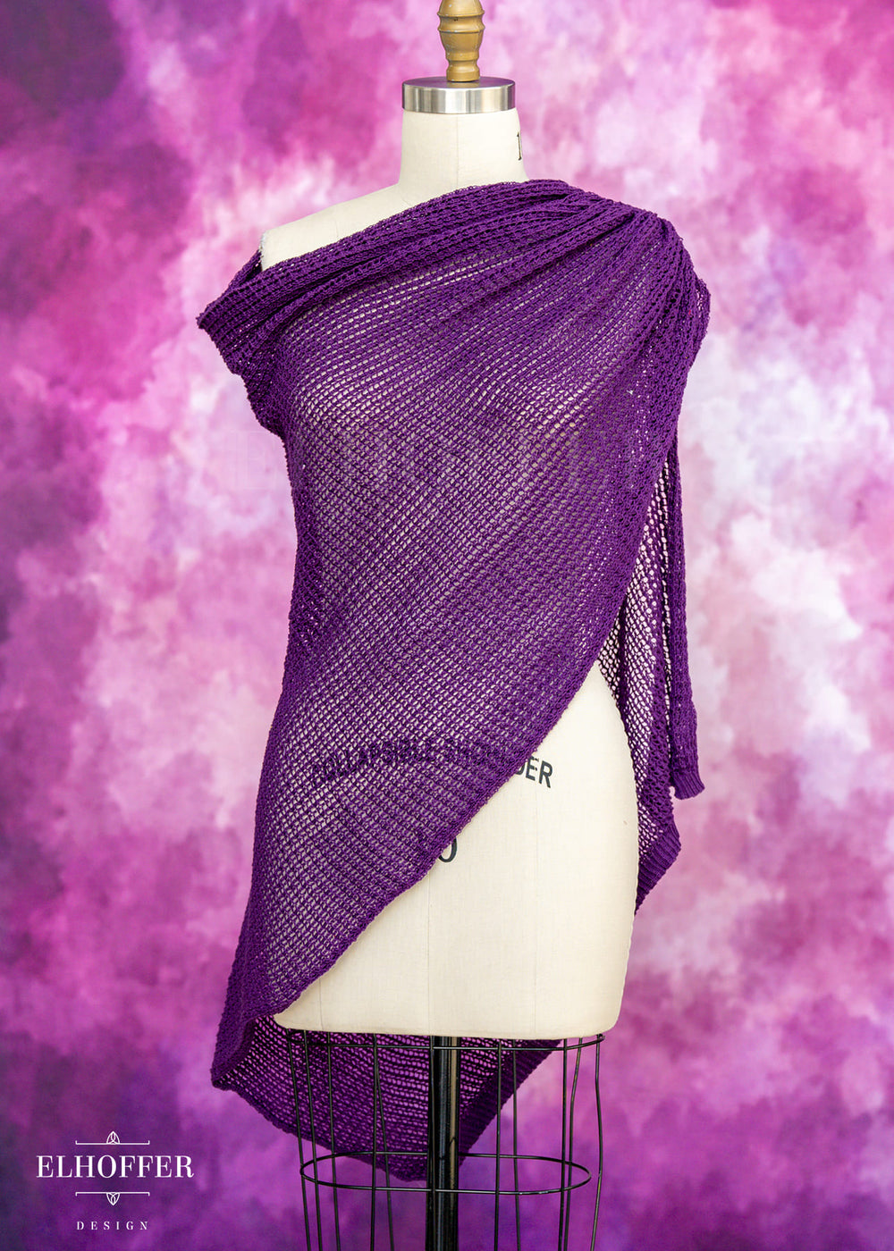 Handmade Knight in Knitted Armor Romanesque Purple Cape - Made from Damaged Knits