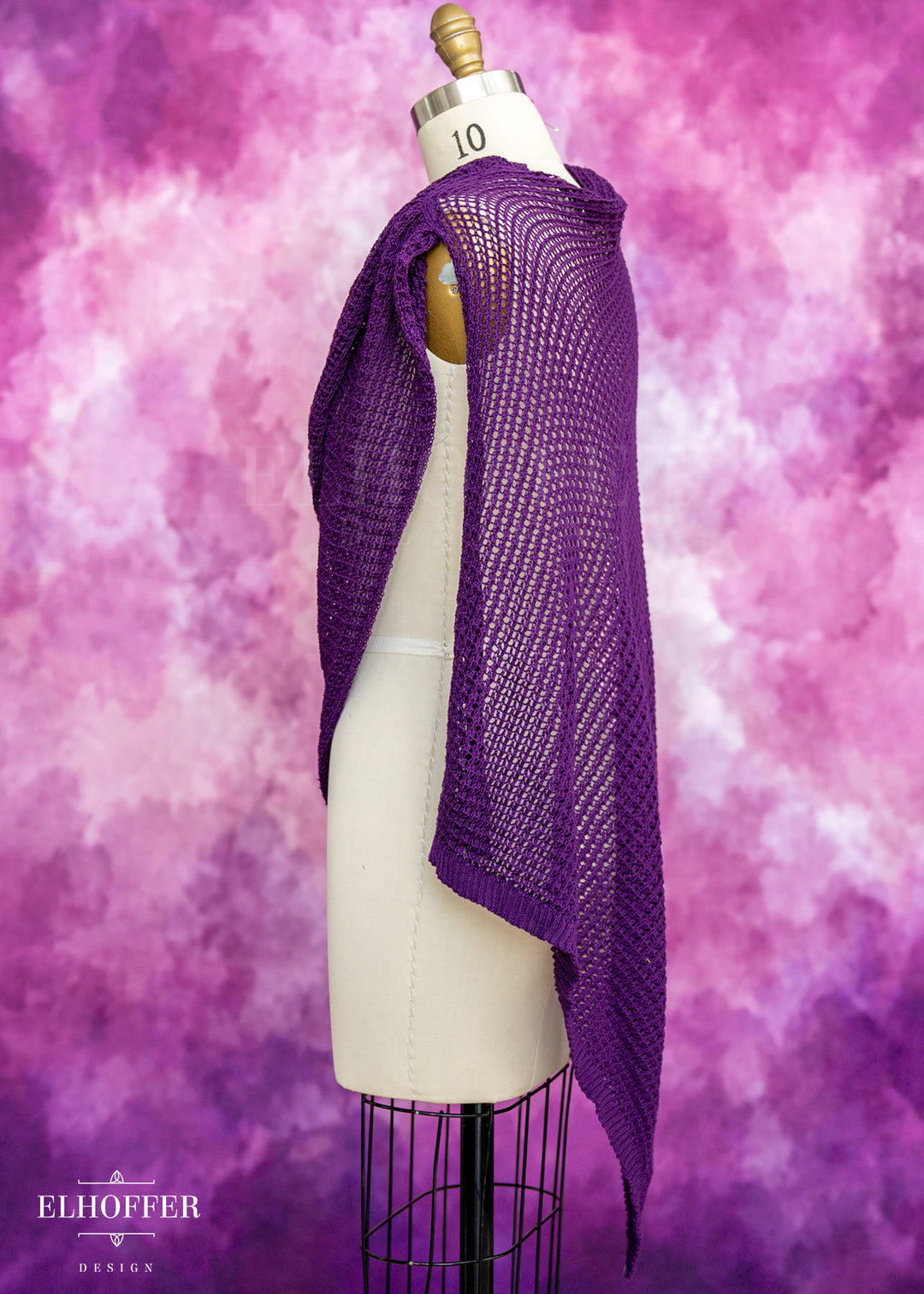 Handmade Knight in Knitted Armor Romanesque Purple Cape - Made from Damaged Knits