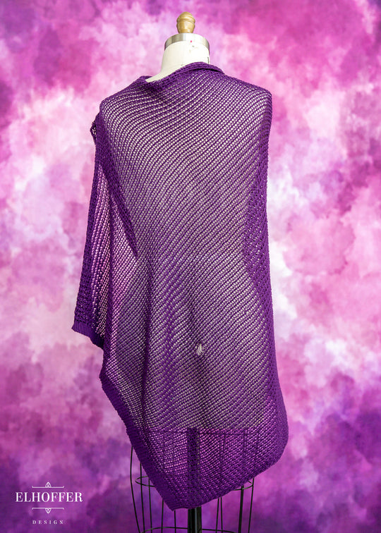 Handmade Knight in Knitted Armor Romanesque Purple Cape - Made from Damaged Knits