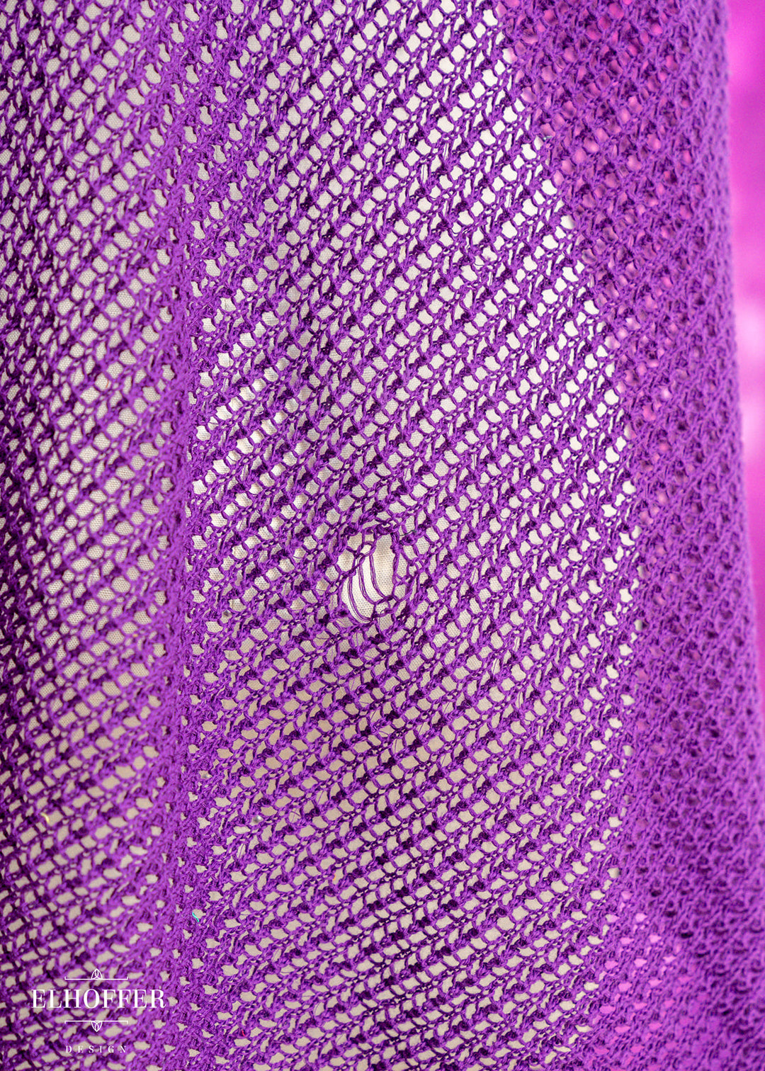 Handmade Knight in Knitted Armor Romanesque Purple Cape - Made from Damaged Knits
