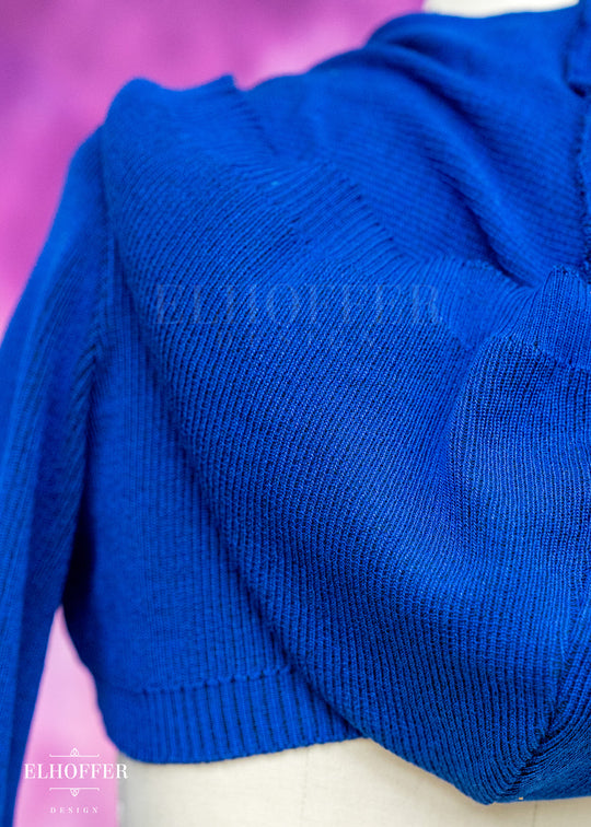 Essential Capricorn Crop Hoodie - Cobalt Blue