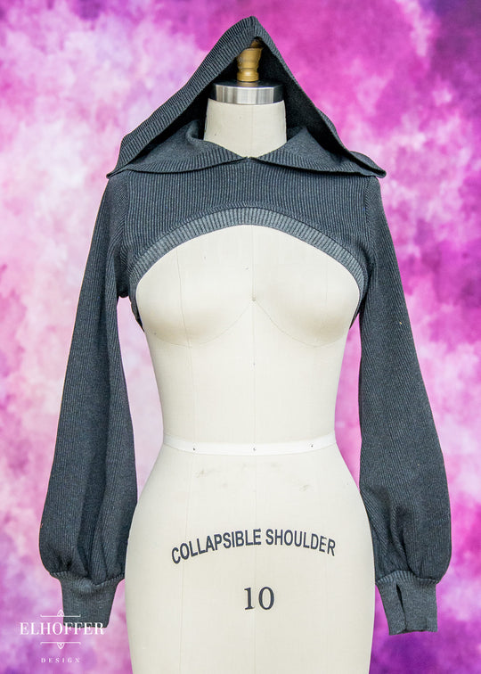 Essential Capricorn Crop Hoodie - Heathered Charcoal