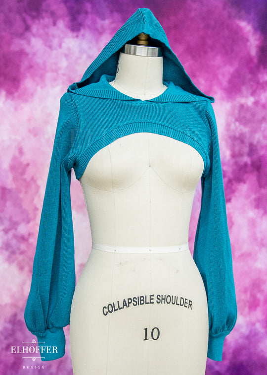 Essential Capricorn Crop Hoodie - Runic Teal