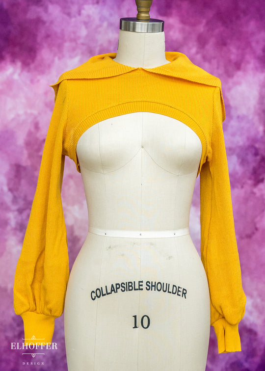 Essential Capricorn Crop Hoodie - Mustard Gold