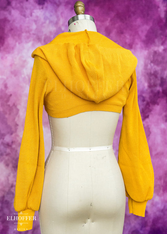 Essential Capricorn Crop Hoodie - Mustard Gold