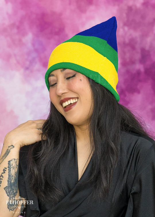 Rainbow Pride Ribbed Cat Ear Beanie