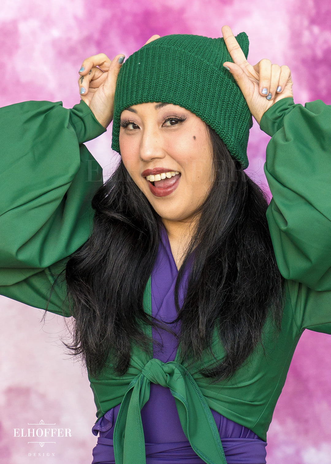 Sacred Princess Forest Green Bunnie Beanie