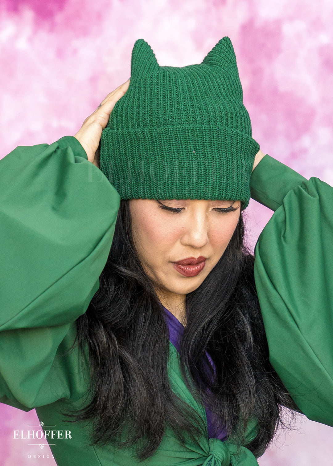 Sacred Princess Forest Green Bunnie Beanie