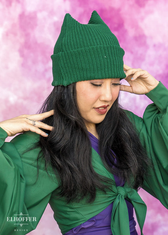 Sacred Princess Forest Green Bunnie Beanie