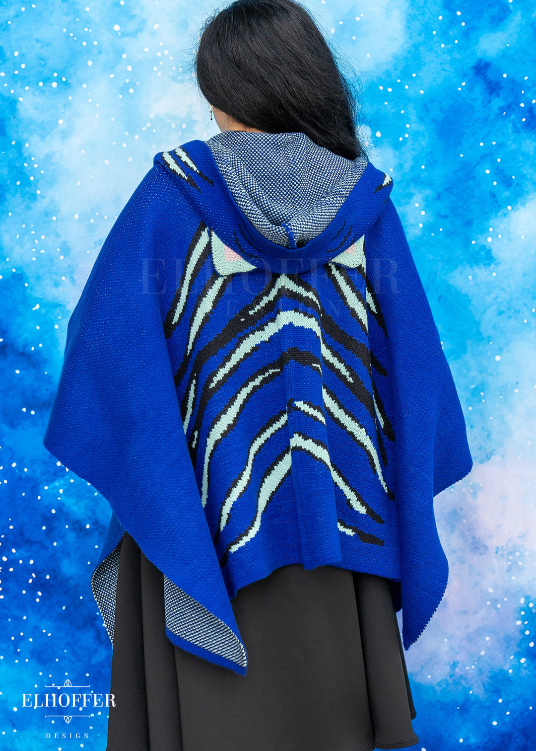 PREORDER - Blue Tiger Hooded Poncho