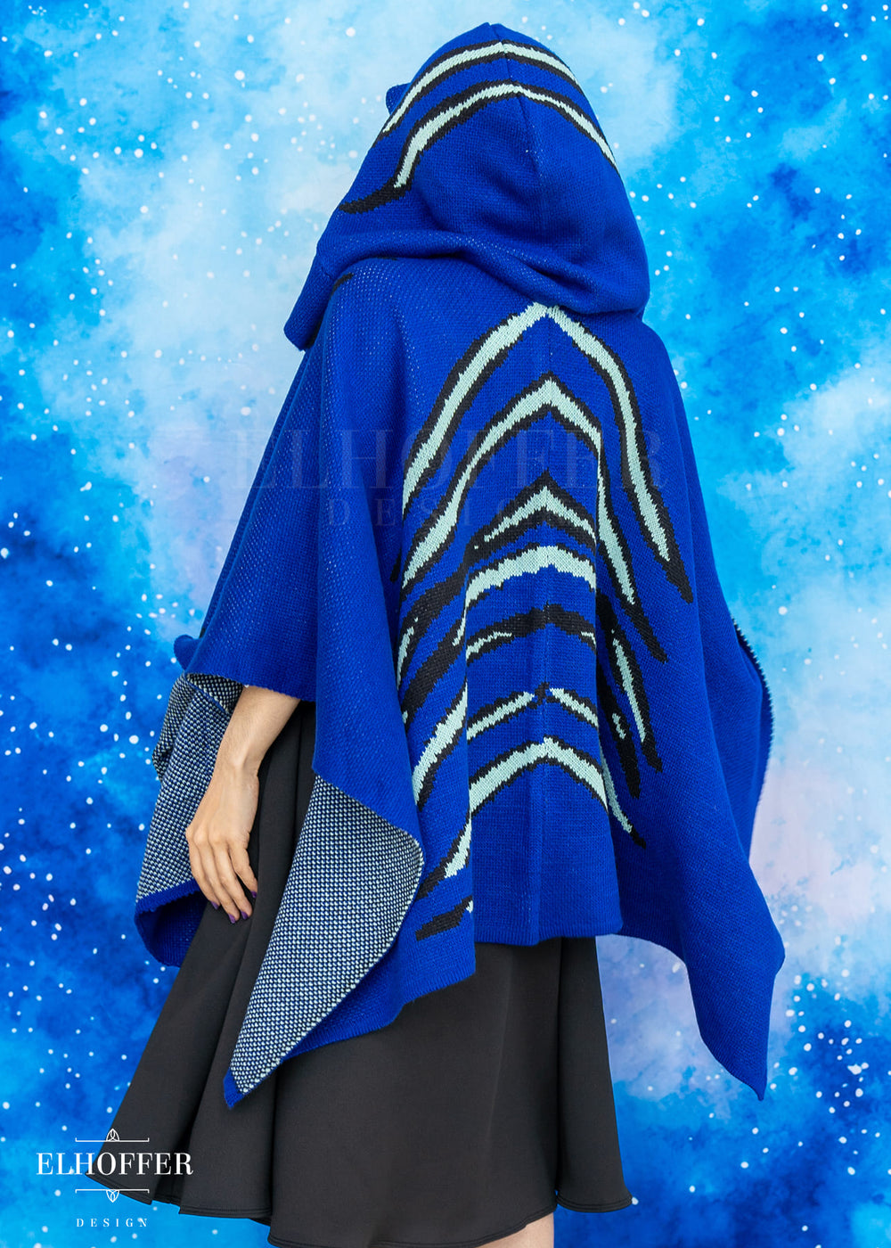 PREORDER - Blue Tiger Hooded Poncho
