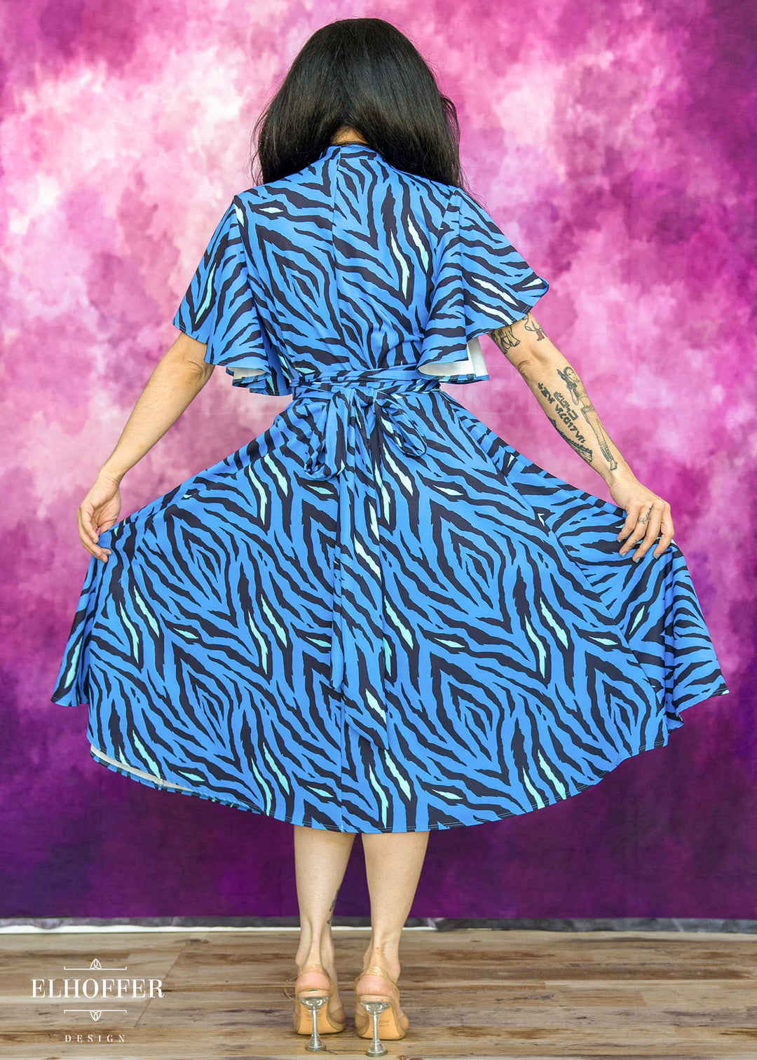 Essential Luisa Wrap Dress - Baby Blue Tiger