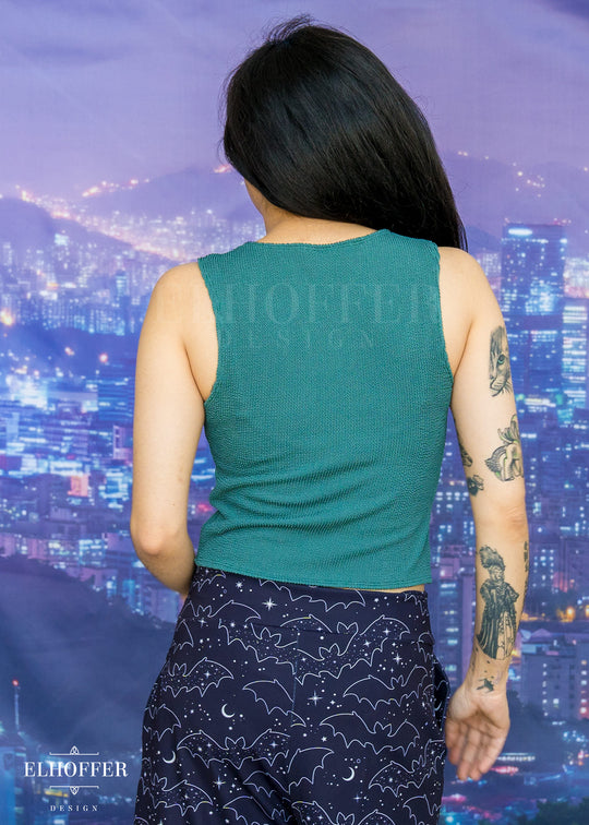Essential Buffy Crop Top - Textured Cactus Green